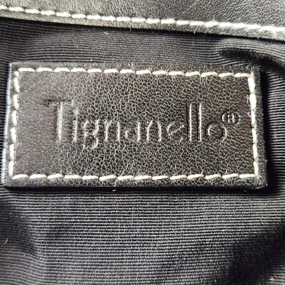 Tignanello Black Y2K Leather Purse Contrast Stitching Zip Around Closure - Picture 7 of 16